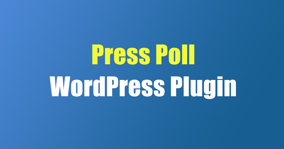 Press Poll WordPress Plugin
