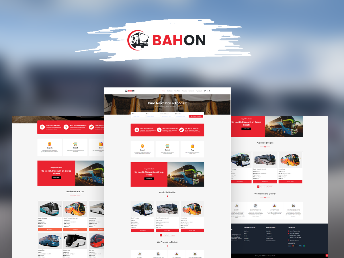 Bahon – Bus, ferry or any Transport booking WordPress Theme